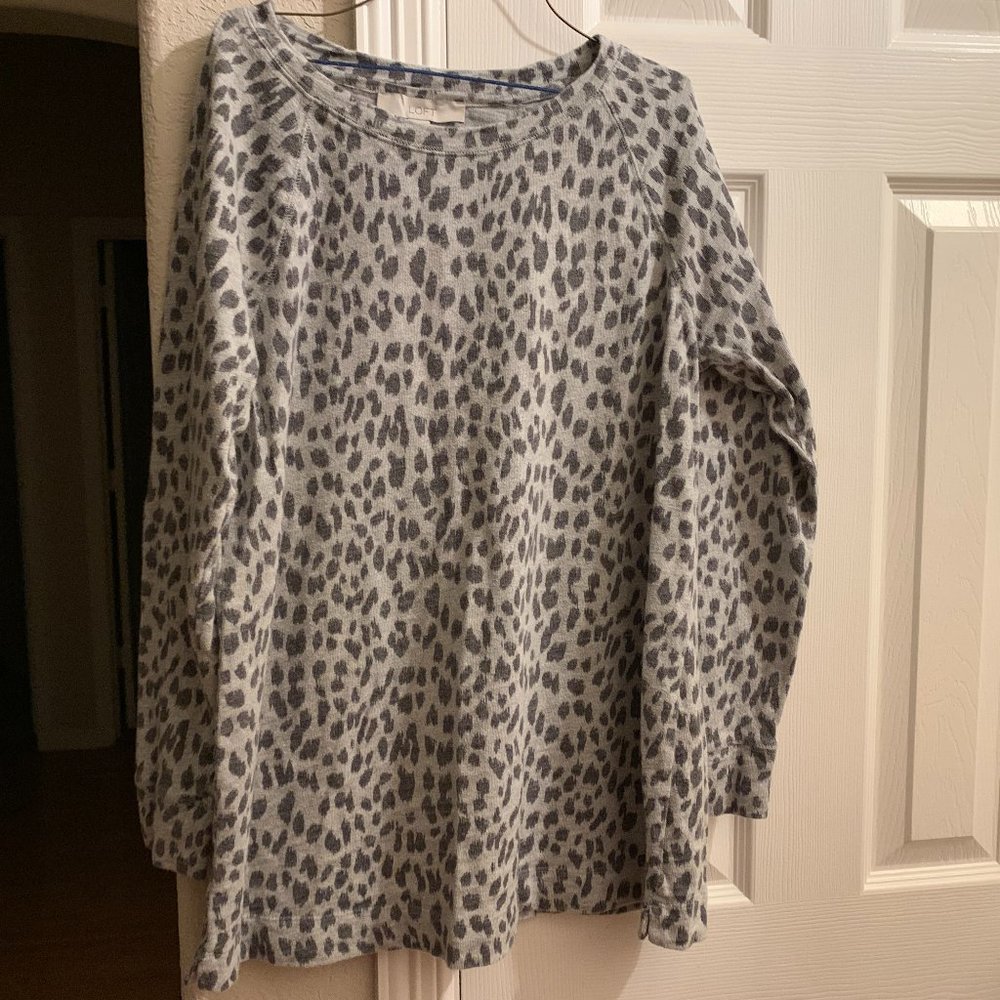 LOFT Cheetah Leopard Print Sweater Pullover S